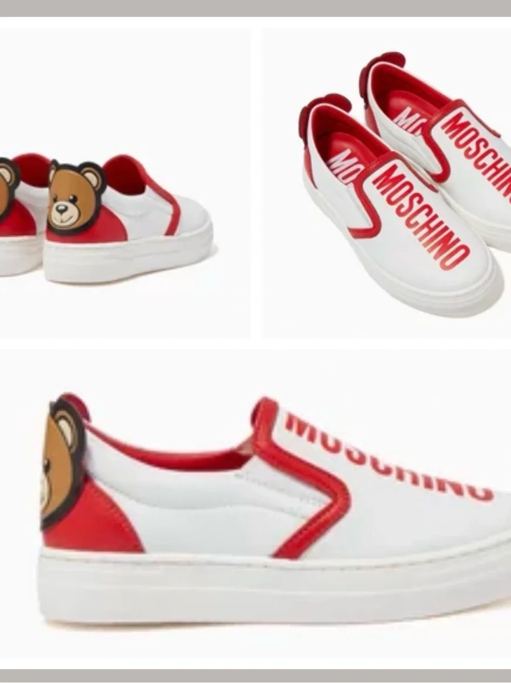 Moschino  sz 29 Teddy Leather Slip-On Sneakers